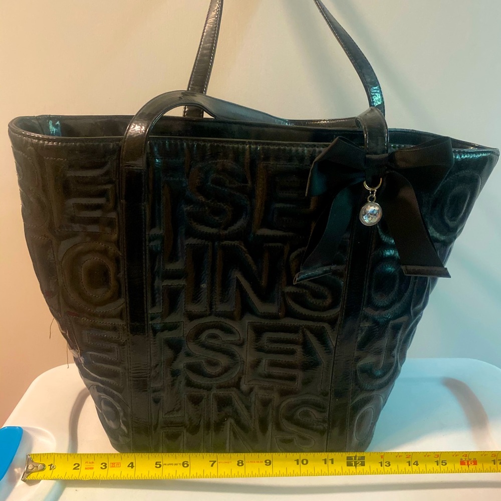 Betsey Johnson black patent tote